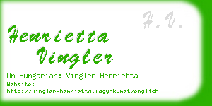 henrietta vingler business card